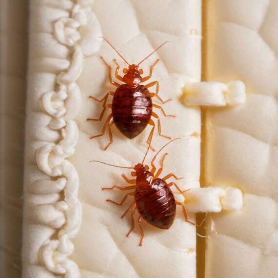 Bed Bugs on a mattress seam
