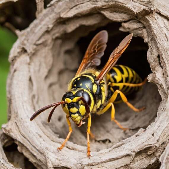wasp in a nest